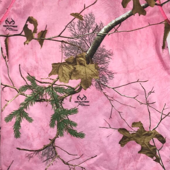 Realtree Women's Medium (8-10) Pink 1/4 Zip Pullover Ragland Long Sleeve Jacket - Picture 6 of 8